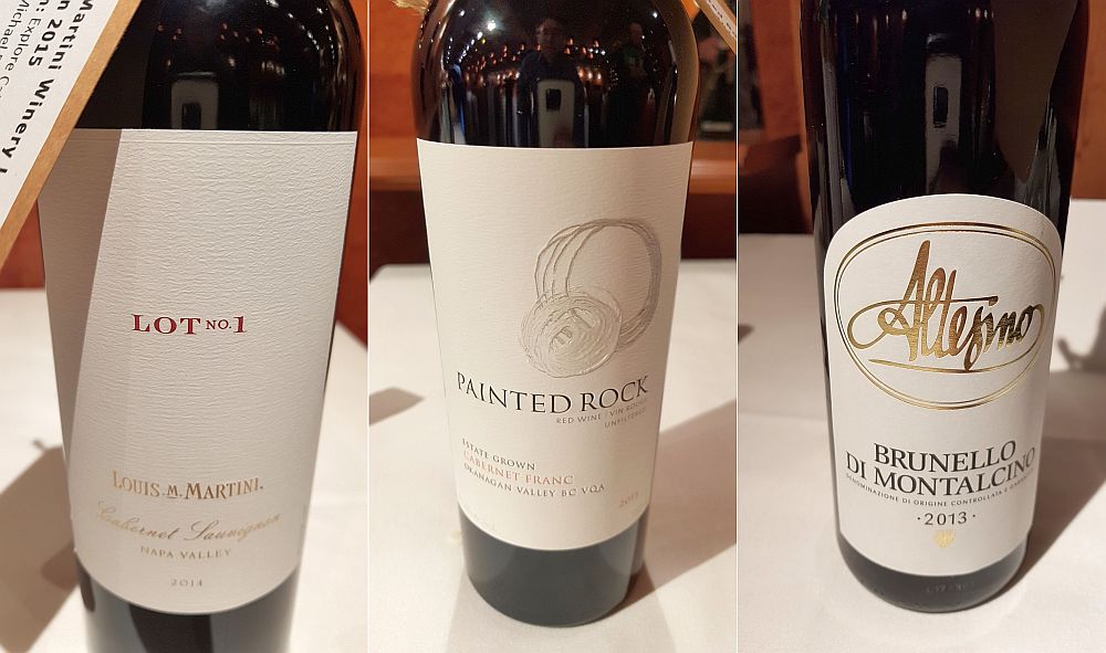 Louis M Martini Winery Lot 1 Cabernet Sauvignon, Painted Rock Estate Winery Cabernet Franc, and Altesino Brunello di Montalcino at VanWineFest