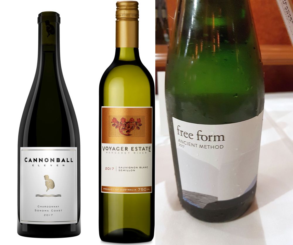 Share A Splash Wine Company Cannonball 11 Sonoma Coast Chardonnay, Voyager Estate Semillon Sauvignon Blanc, and Okanagan Crush Pad Free Form Ancient Method