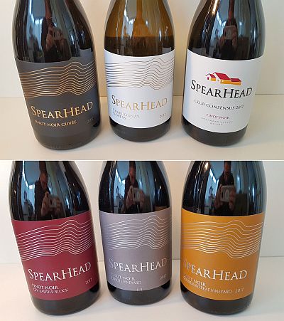 5 Spearhead Pinot Noirs and a Chardonnay to taste