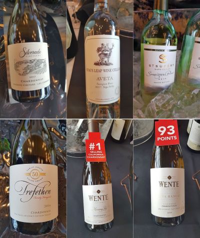 A selection of white California wines at VanWineFest 2019