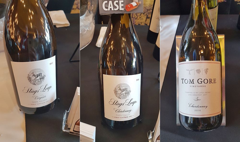 Stags' Leap Winery Napa Valley Viognier 2017 and Chardonnay 2016, and Tom Gore Vineyards Chardonnay 2016 wines at VanWineFest 2019