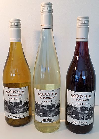 Monte Creek Ranch Pinot Noir and Chardonnay 2017 and Reserve Riesling 2018