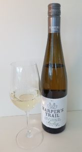 Harper's Trail Silver Mane Block Riesling 2018 with wine in glass