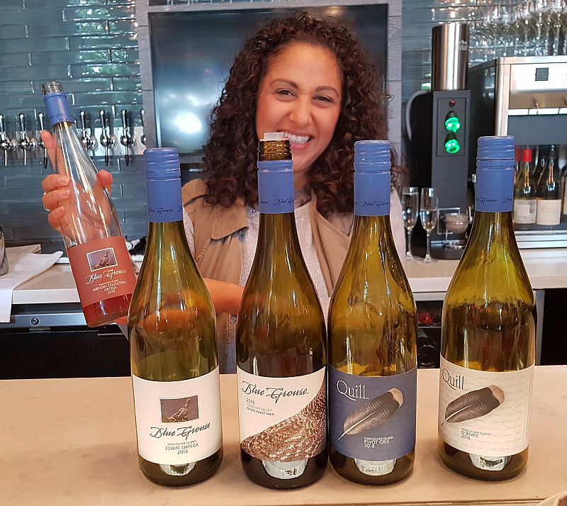 A lineup of some of the Blue Grouse Wines we tasted for the seminar