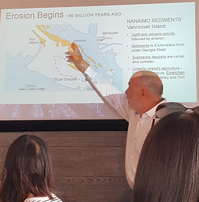 Paul Brunner talking about the geological history of Vancouver Island