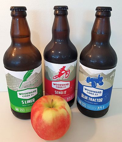 3 apple ciders from Woodward Cider Co in Kamloops