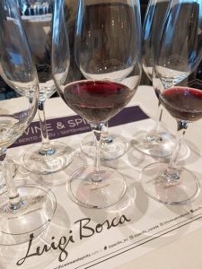 Luigi Bosca Malbec 2016 and Malbec Terroir Los Miradores 2016 in glasses for us to taste