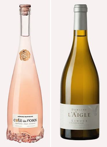 Gérard Bertrand Cote des Roses Rosé and Domaine de L'Aigle Chardonnay