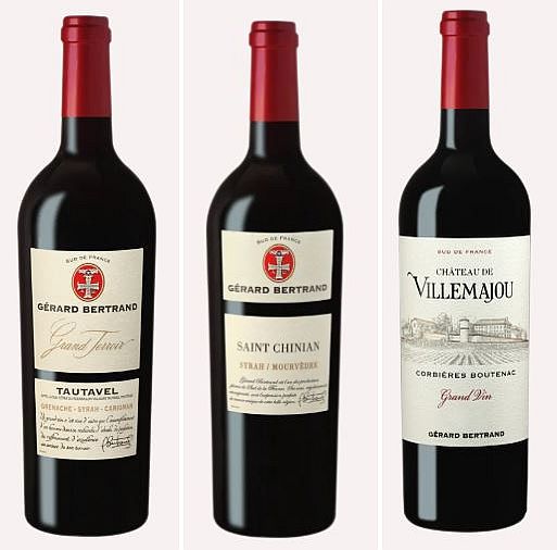 Gérard Bertrand Grand Terroir Tautavel, Terroir St Chinian, and Chateau Villemajou Grand Vin Rouge