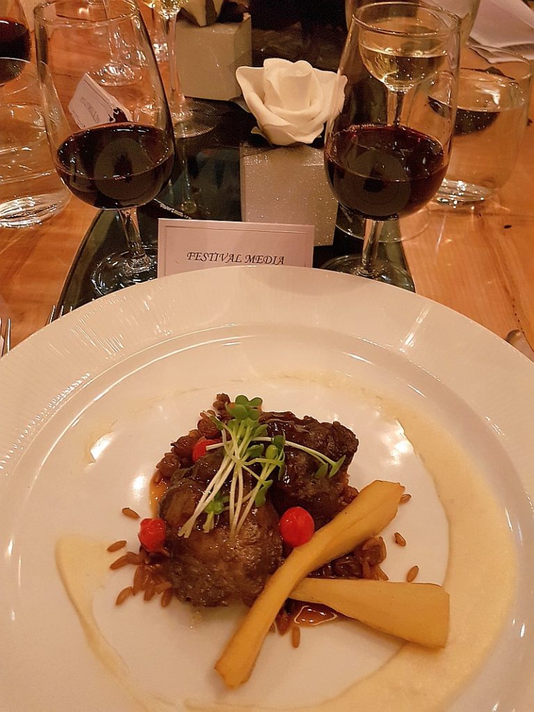 Braised Lamb Cheek with parsnip, raisin and sprouted grains