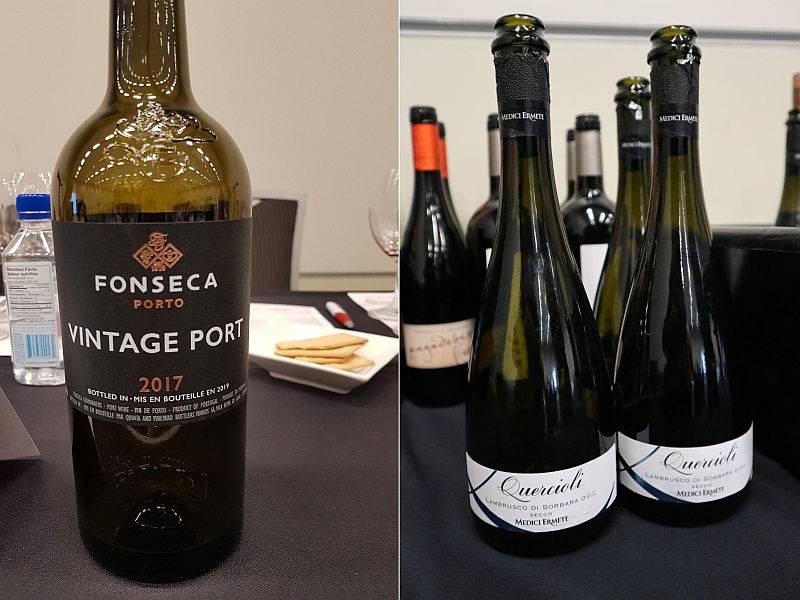 Fonseca Vintage Port 2017 and Medici Ermete Quercioli Lambrusco Sorbara NV wines at VanWineFest 2020