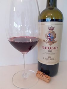 Ricasoli Brolio Chianti Classico DOCG 2017 with wine in glass