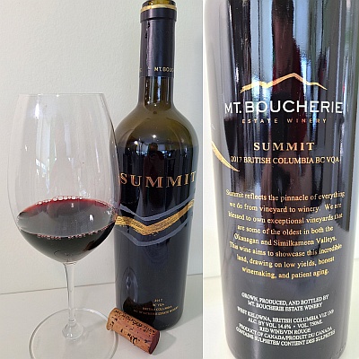 Reaching the SUMMIT of Wines from Mt. Boucherie Estate Winery Mt. Boucherie Estate Winery SUMMIT 2017 with wine in glass