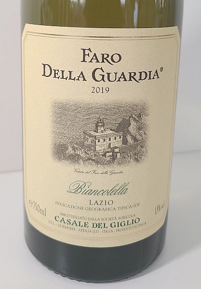 Casale del Giglio Faro Della Guardia Biancolella di Ponza Lazio IGT 2019 label