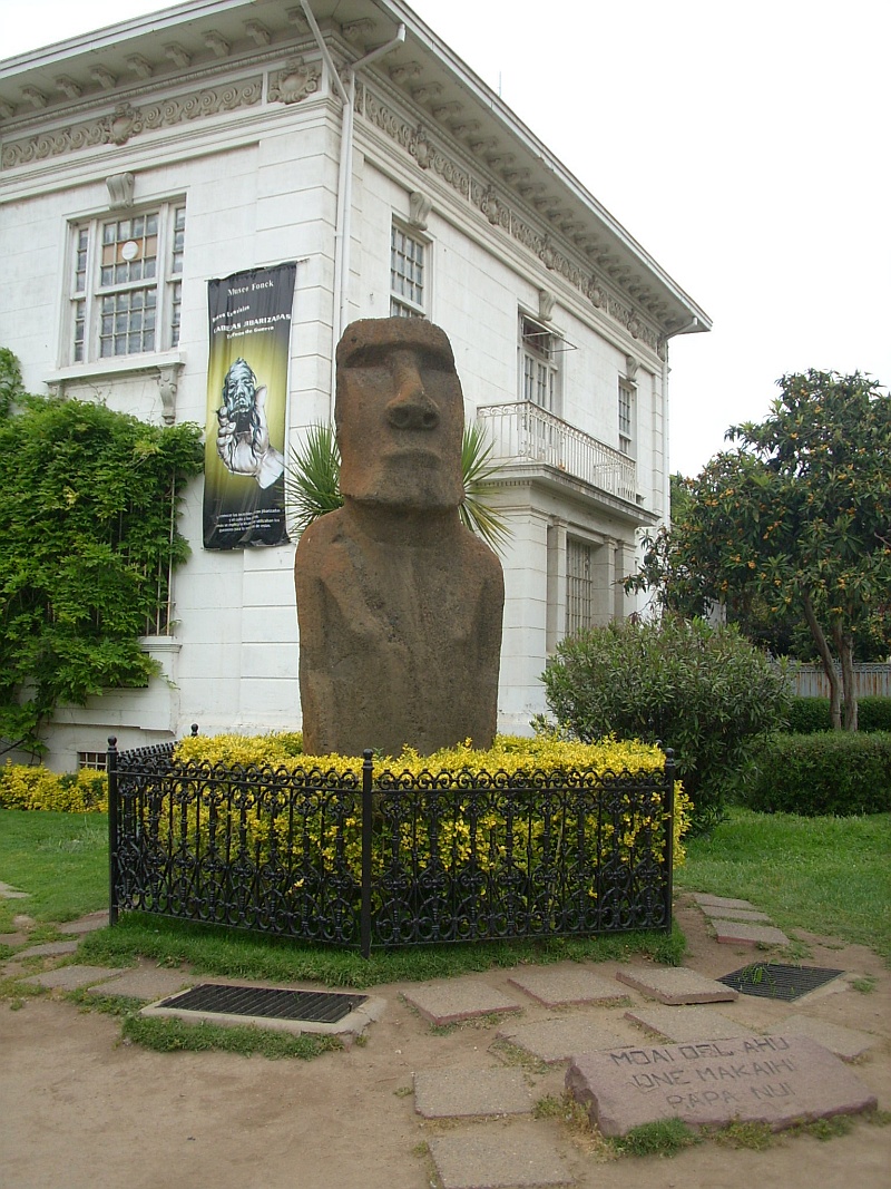 A stone Maoi from Easter Island at the Fonck Museum in Viña Del Mar