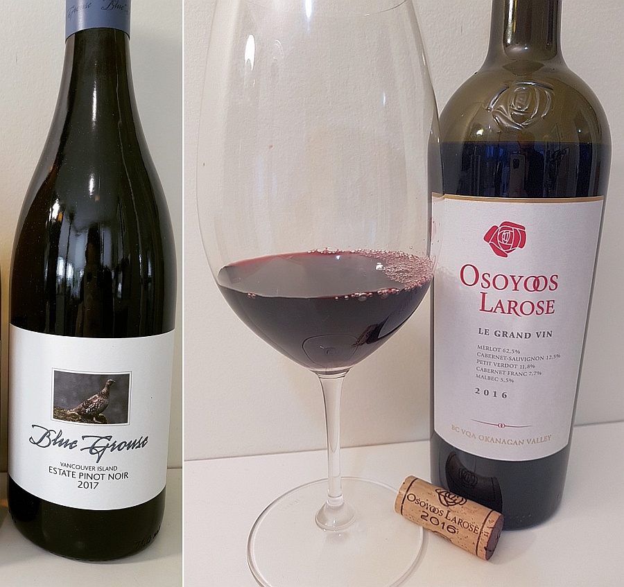Blue Grouse Estate Pinot Noir 2017 and Osoyoos LaRose Le Grand Vin 2016 wines
