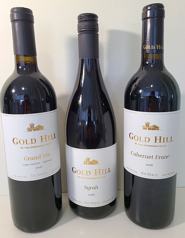 Gold Hill Grand Vin, Syrah, and Cabernet Franc 2016 wines