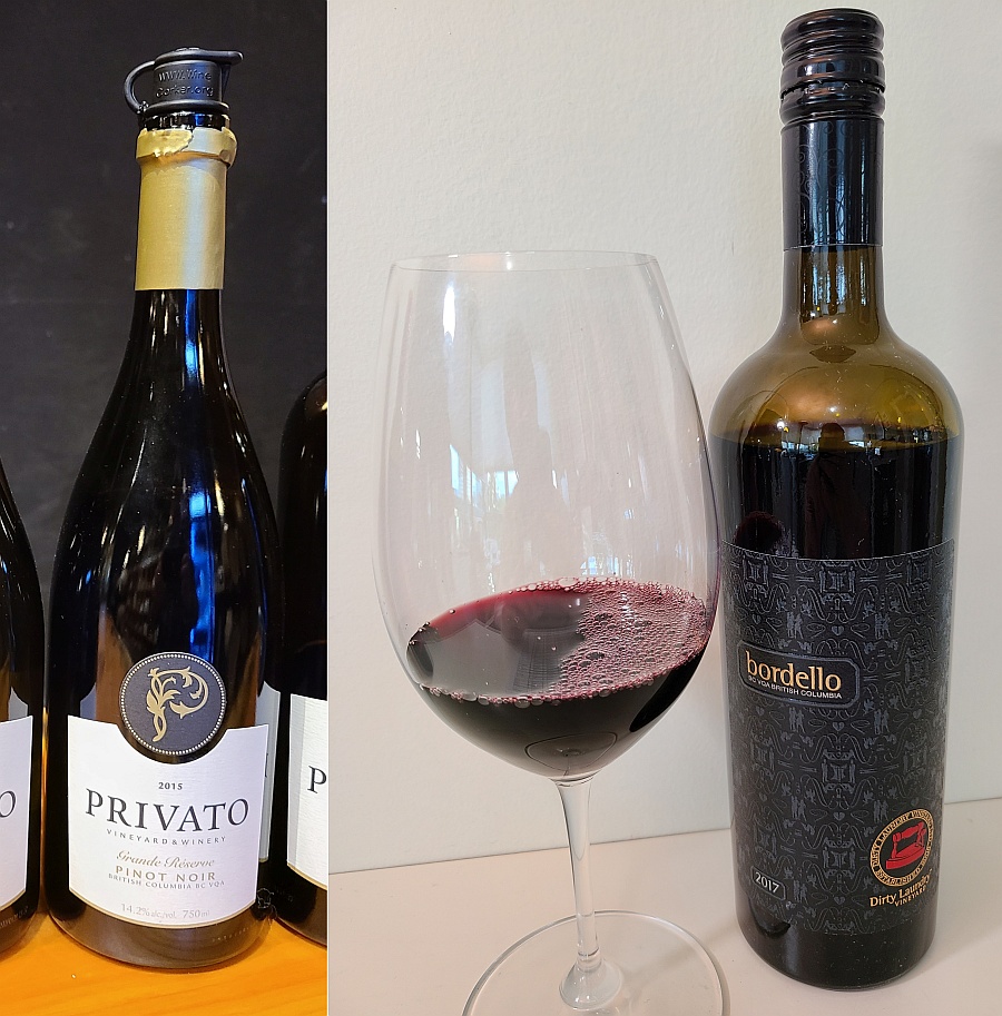 Privato Grand Reserve Pinot Noir 2015 and Dirty Laundry Bordello 2017 wines