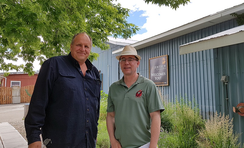 Chris Jentsch and I outside the winery in 2018