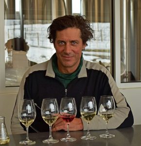 Grant Stanley with a Flight of White wines