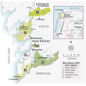 Rias Baixas map (Courtesy Decanter.com)