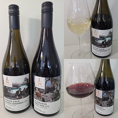 Seaside Pearl Fraser Gold Unoaked Chardonnay and Florence Pinot Noir 2018