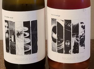 Modest Wines the elder vicar 2019 and no. 4 orange 2020 labels