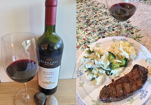 Terrazas de los Andes Reserva Malbec 2018 and Steak Dinner Pairing