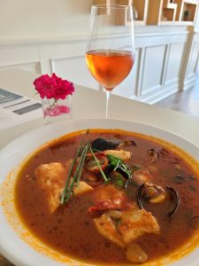 Kettle Valley WInery Pinot Gris and Bouillabaisse at Seasider Bistro