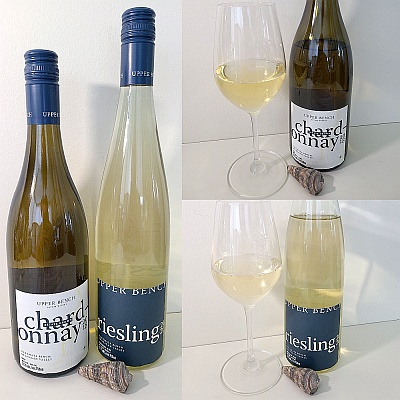Upper Bench Winery and Creamery Chardonnay 2018 and Riesling 2020