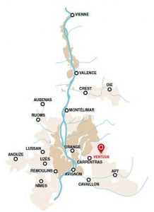 AOC Ventoux region location (courtesy AOC Ventoux)