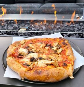 Chicken and mushroom pizza from Trading Post