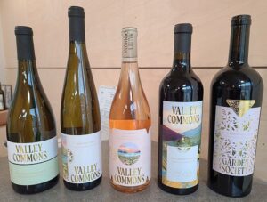 Lineup of Valley Common wines