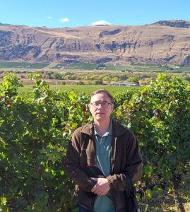 Karl MyWinePal at the Burrowing Owl Estate Winery vineyards