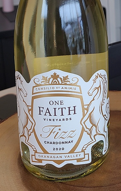 One Faith Vineyards Fizz 2020 label