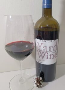 Upper Bench Estate Winery Yard Wine 2018 with wine in glass
