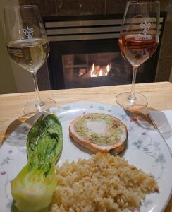 Salmon pinwheel and Baillie-Grohman wines for Valentine's Day