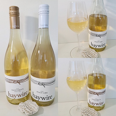 2 Tasty Okanagan Pinot Gris from Haywire Winery Haywire Pinot Gris 2020 and Switchback Pinot Gris 2019