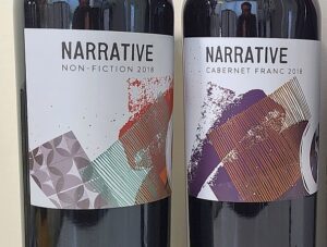Okanagan Crush Pad Narrative Cabernet Franc and Non-Fiction 2018 labels