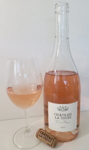 Chateau La Coste 2021 Rose with wine in glass