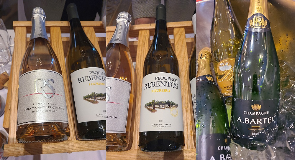 Rama & Selas Vinho Espumante de Qualidade, Marcio Lopes Pequenos Rebentos Loureiro 2021, and Champagne A. Bartel Brut wines