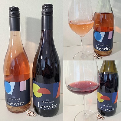 Haywire Gamay Rosé 2021 and Haywire Pinot Noir 2021
