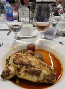 Fraser Valley chicken breast lunch along with BC wines at the Keynote Speech
