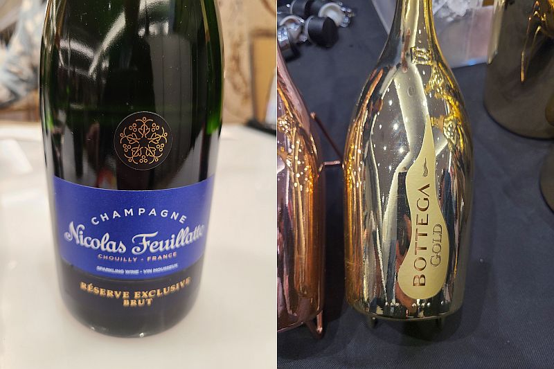Nicholas Feuillatte Reserve Exclusive Brut and Bottega Gold wines