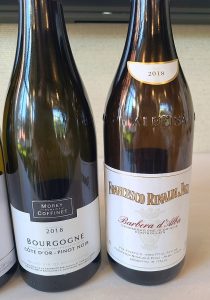 Domaine Morey-Coffinet Bourgogne Rouge 2018, France and Francesco Rinaldi & Figli Barbera d'Alba 2018, Italy wines