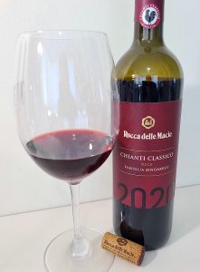Rocca delle Macie Chianti Classico DOCG 2020 with wine in glass