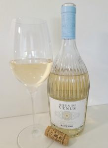 Ruffino Aqua Di Venus Pinot Grigio with wine in glass