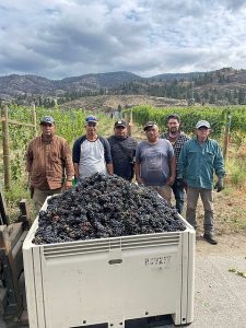 Blasted Church - Harvest 2023 - team with grapes