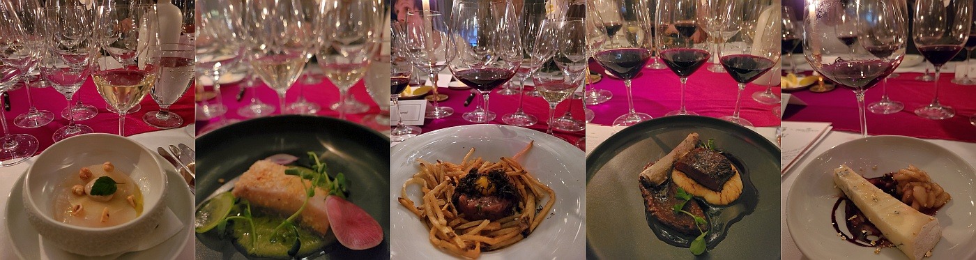 Hokkaido Scallop Crudo, Olive Oil Poached Black Cod, Wagyu Beef Tartare, Roasted Elk Loin, and Gorgonzola Piccante