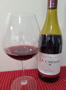 La Crema Monterey Pinot Noir 2022 with wine in glass